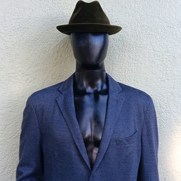 Q by Flynt Blazer Men's "Booth" (2) Button Navy Gray Unrestricted Luxury Blazer - Picture 10 of 16